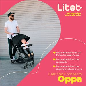 Carrinho Compacto 0-15 Kg Oppa Preto Litet - BB463OUT [Reembalado]