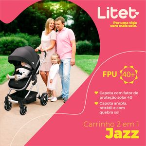 Carrinho Passeio 2 em 1 Jazz Assento Moisés 0-15 Kg Preto Litet - BB466OUT [Reembalado]