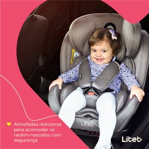 Cadeirinha infantil para carro Snugfix 0-36 Kgs Isofix com Rotação Preta Litet - BB453